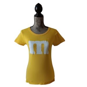 Yellow M&M women's yellow short-sleeve graphic t-shirt size S